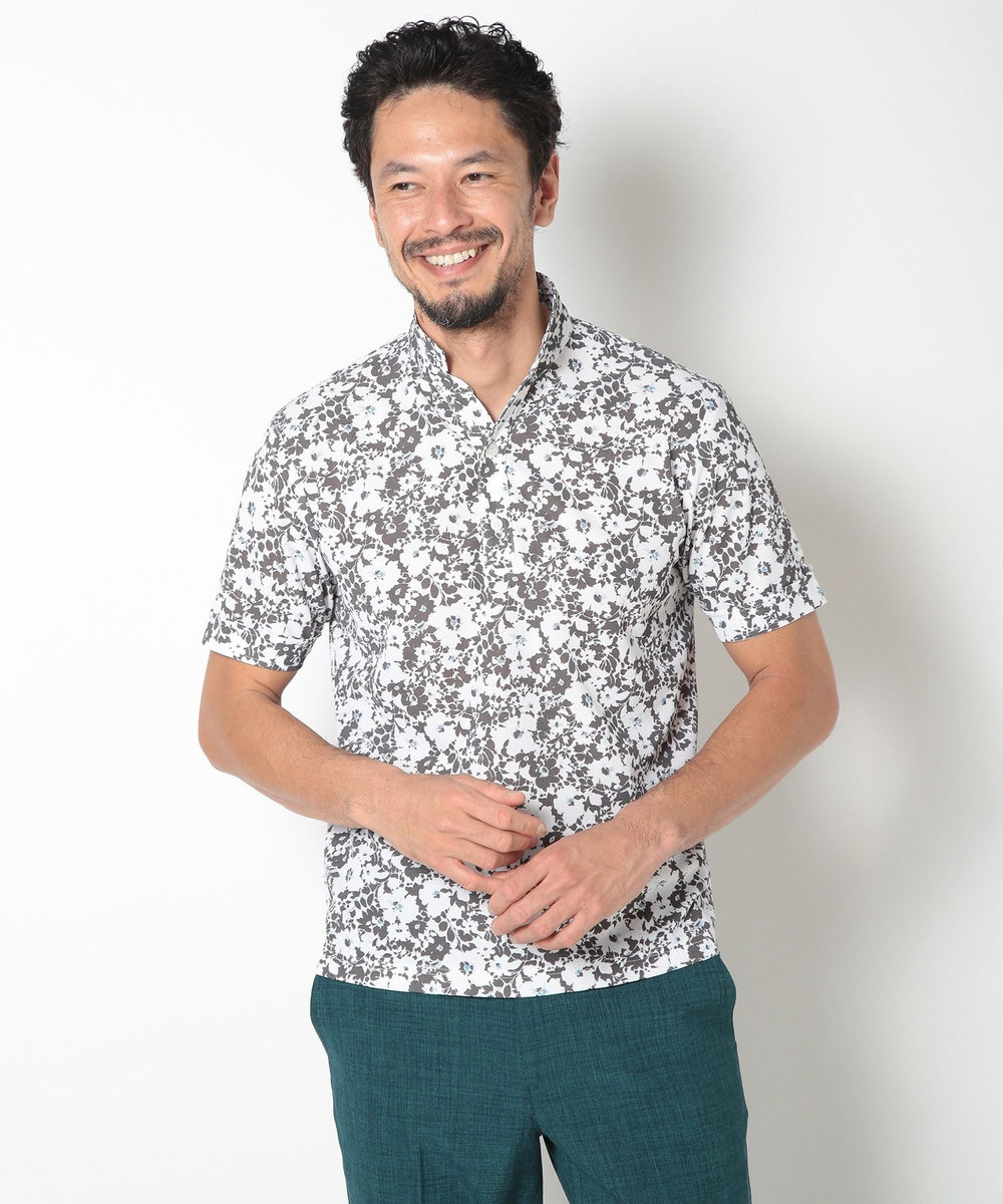 MEN'S BIGI 【LIBERTY】吸水速乾アーカイブ花柄ポロシャツ ホワイト系その他