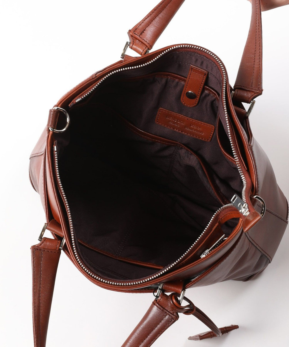 MEN'S BIGI 【SEEKER/シーカー】別注ムラレザー2WAYブリーフケース キャメル