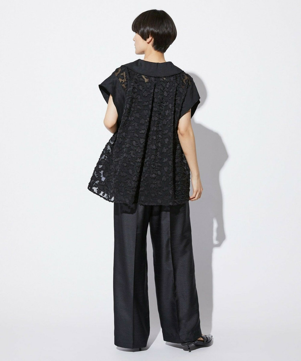 MOGA Collection MOGA Collection　フラワーカットジャガードブラウス ブラック