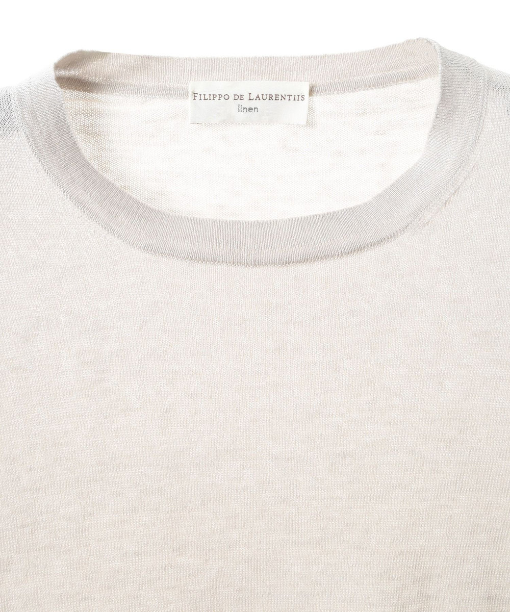 MEN'S BIGI 【FILIPPO DE LAURENTIIS/フィリッポ デ ローレンティス】綿麻ハイゲージニットTEE オフホワイト