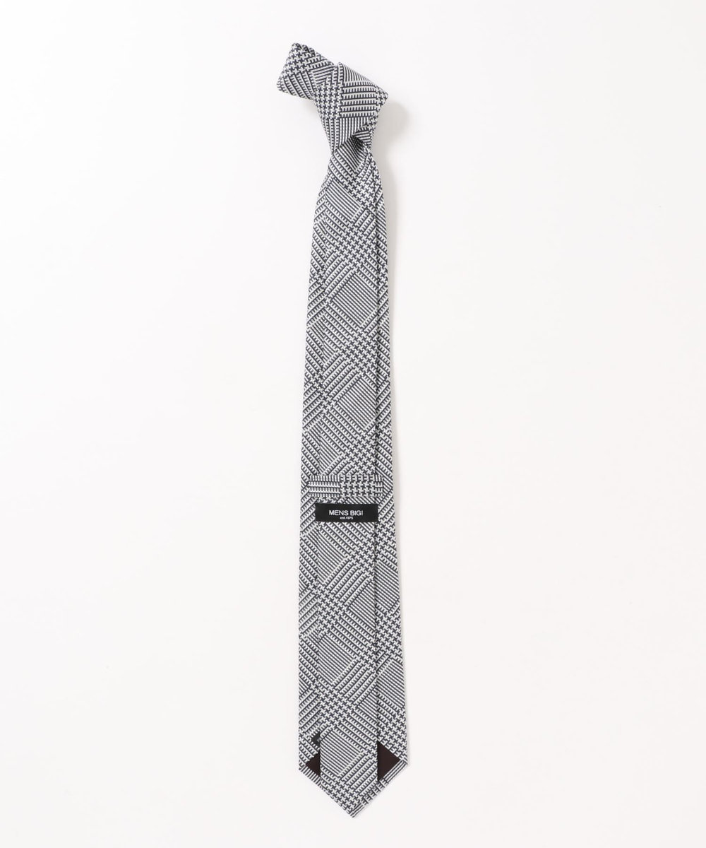 MEN'S BIGI ＜Claccico Seta＞グレンチェックタイ　made in japan チャコールグレー