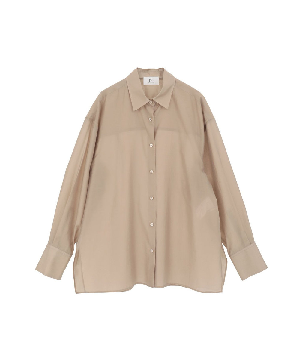 1er Arrondissement シアーテンセルシャツ ベージュ