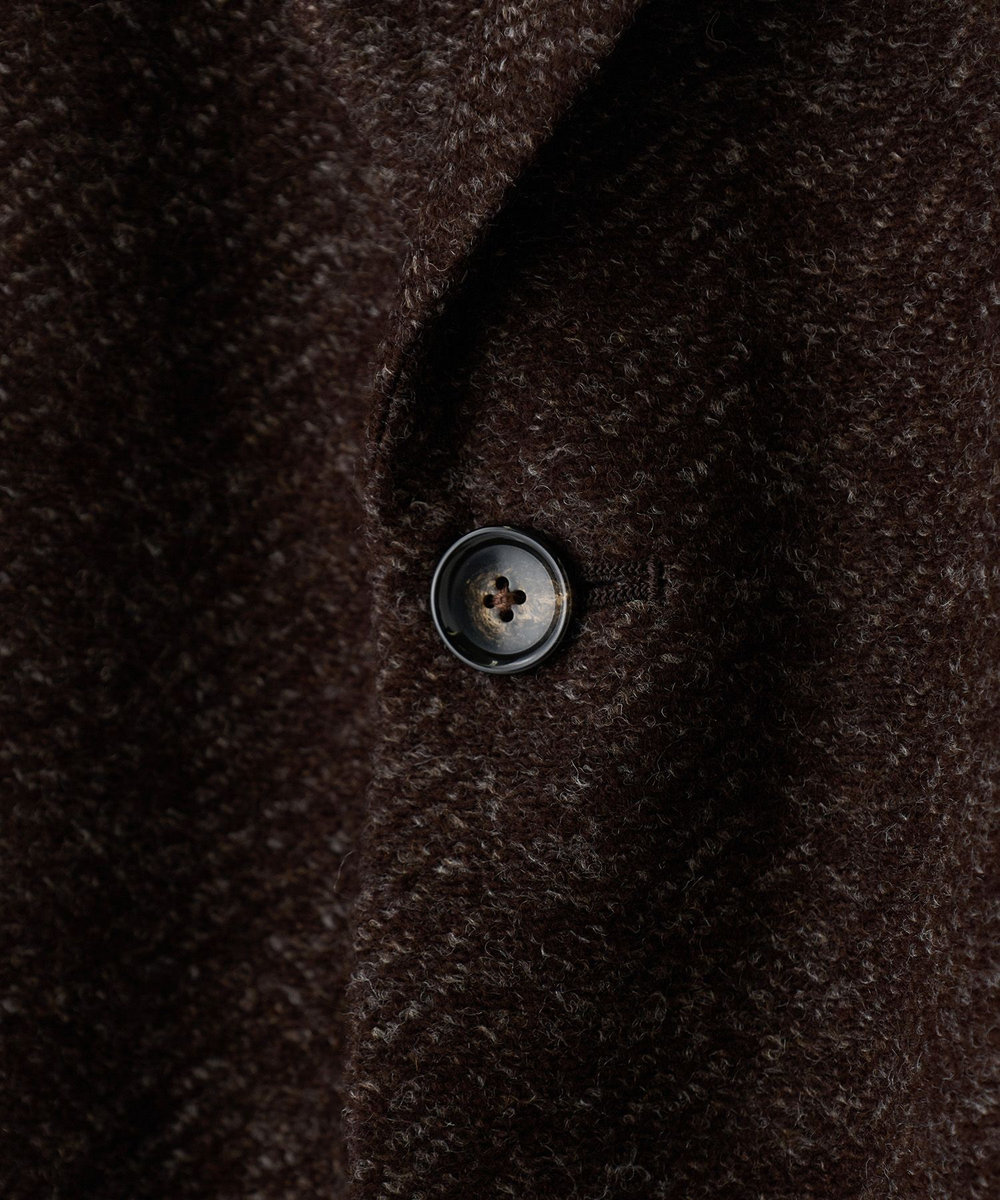 MEN'S BIGI Lanificio Romaウールジャージライクジャケット ブラウン