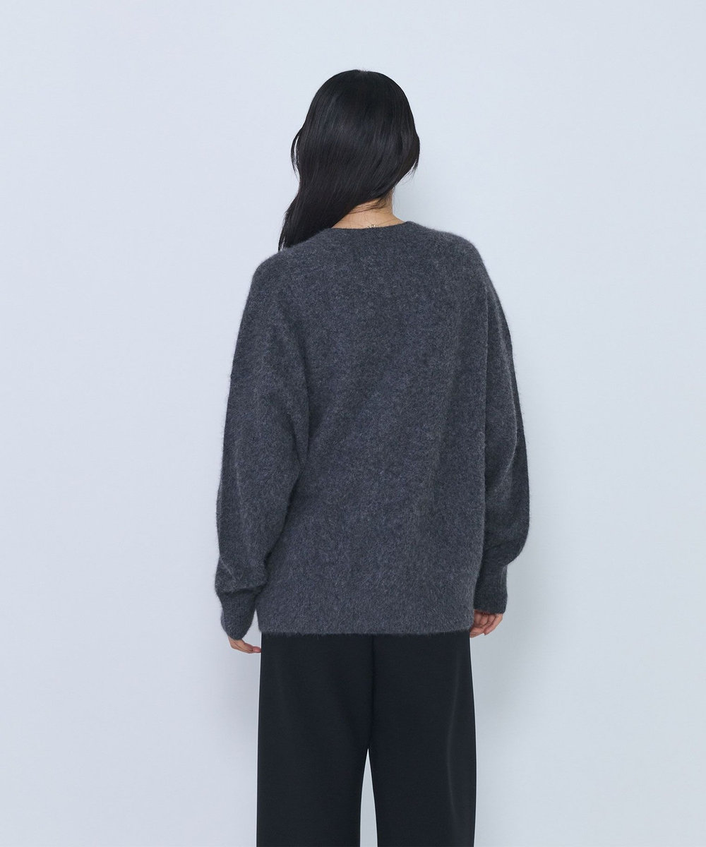 1er Arrondissement FOXウールカーディガン チャコールグレー