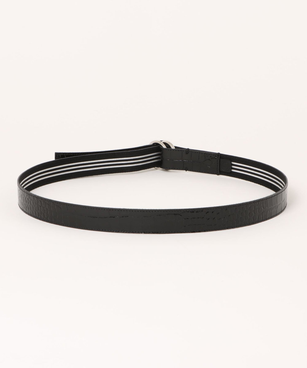 MEN'S BIGI 【ADRIANO MENEGHETTI（アドリアーノメネゲッティ）】ダブルリングリバーシブルリボンベルト ブラック