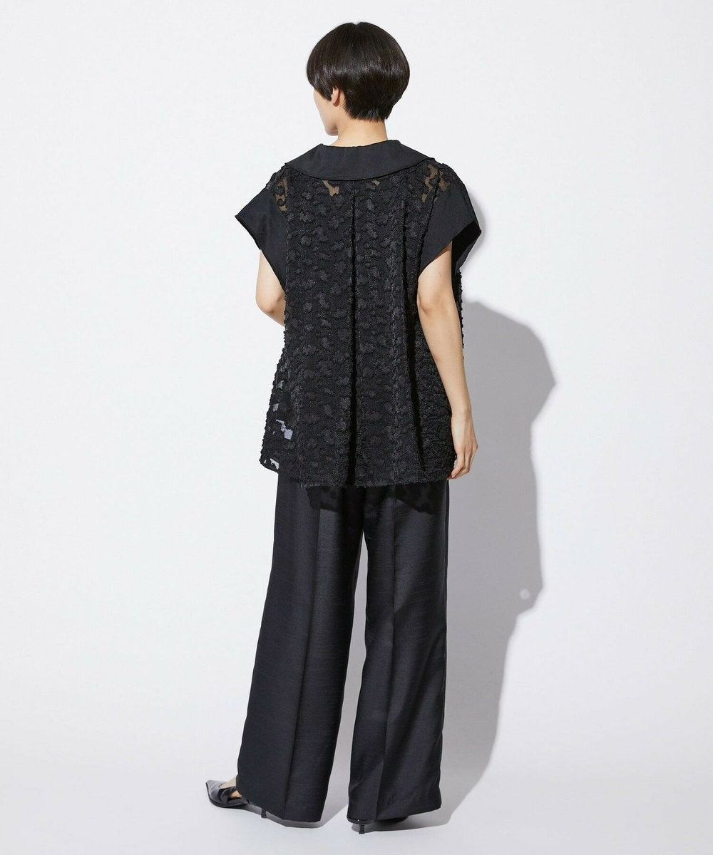 MOGA Collection MOGA Collection　フラワーカットジャガードブラウス ブラック