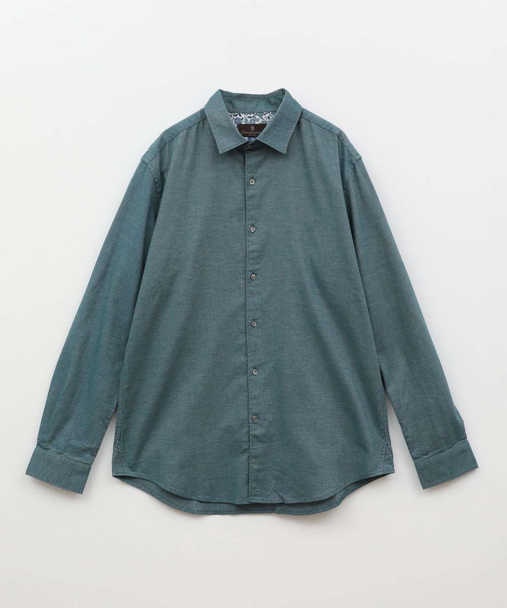 MEN'S BIGI フランネルフレンチフロントカジュアルシャツ グリーン