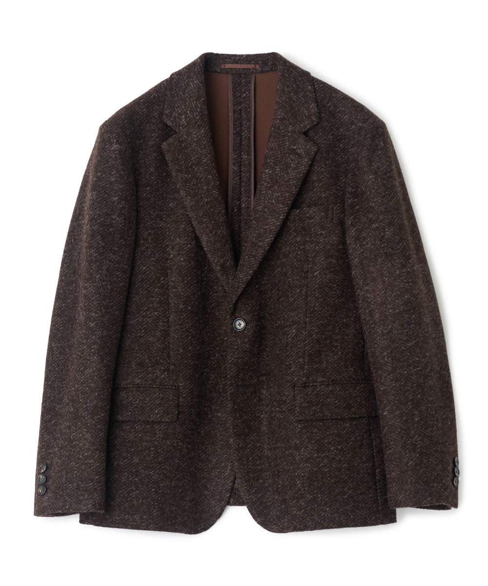 MEN'S BIGI Lanificio Romaウールジャージライクジャケット ブラウン