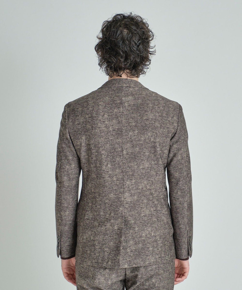 MEN'S BIGI 【ACTIVE TAILOR/アクティブテイラー】ヒートパフォーマーツイード調プリントジャケット ブラウン
