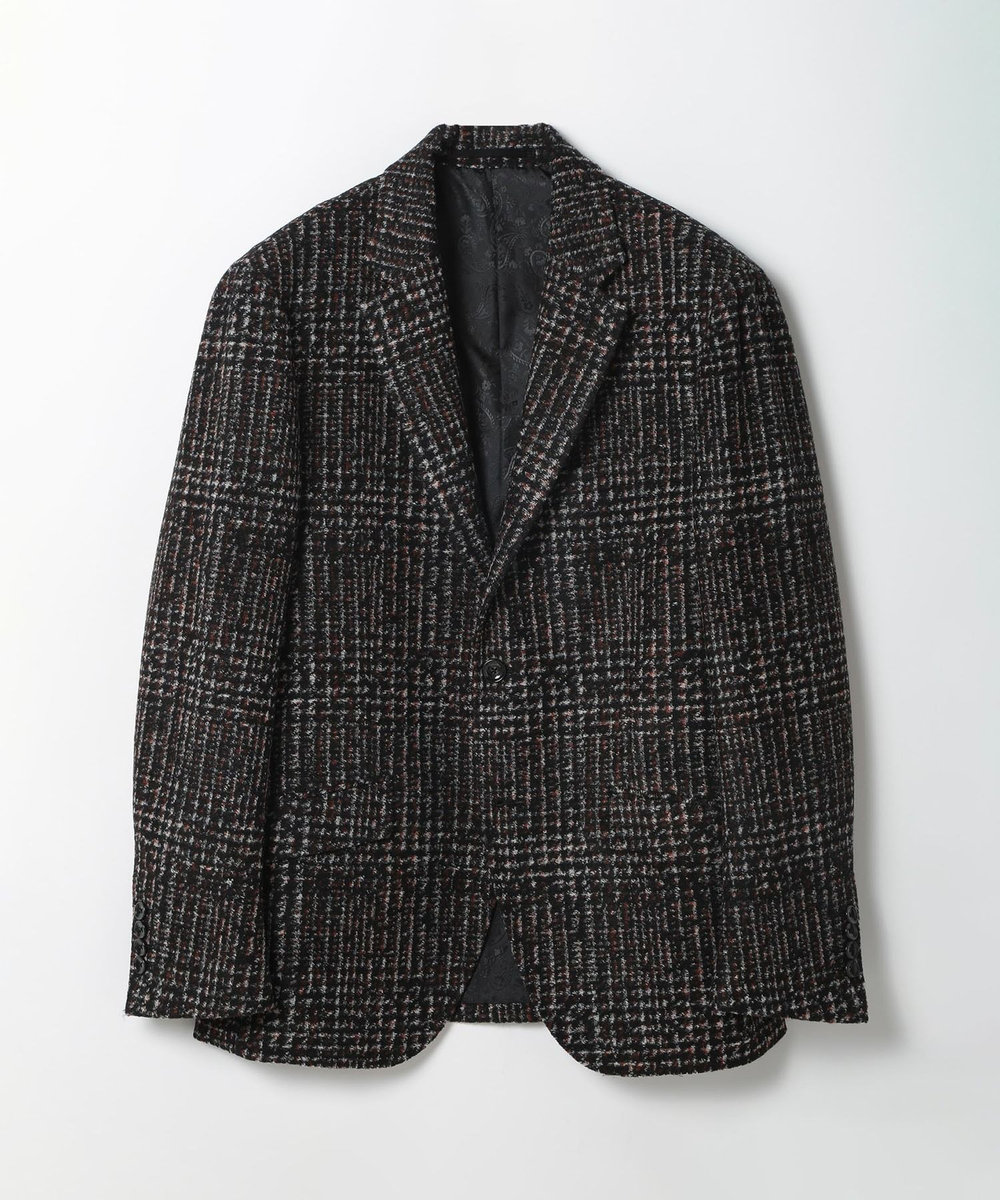 MEN'S BIGI 【RANIFICIO ROMA/ラニフィーチョローマ】ウールチェックジャージジャケット ブラック