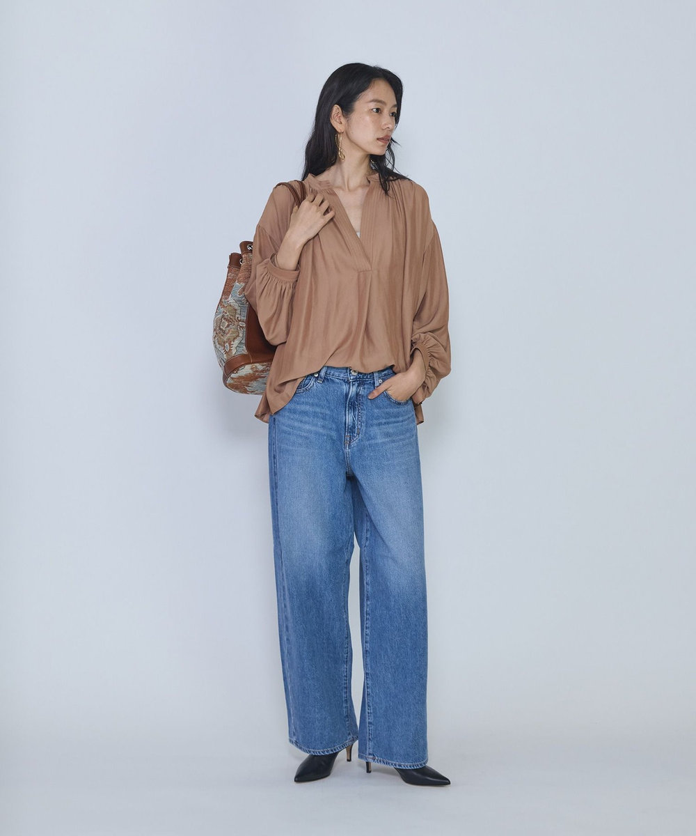 1er Arrondissement ギャザースキッパーブラウス キャメル