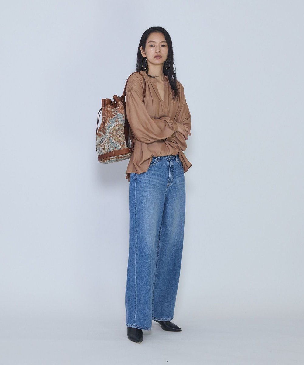 1er Arrondissement ギャザースキッパーブラウス キャメル