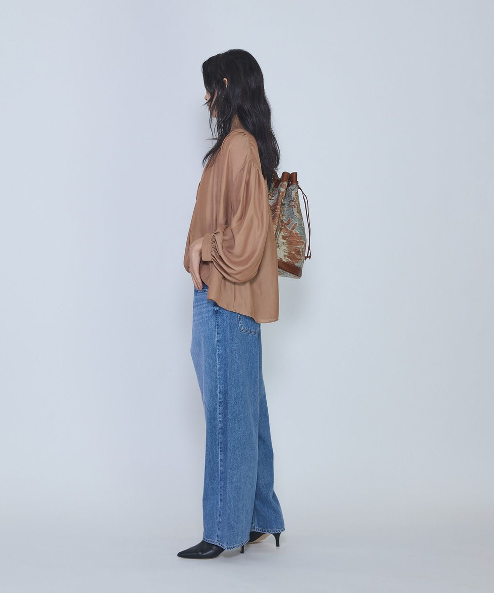1er Arrondissement ギャザースキッパーブラウス キャメル