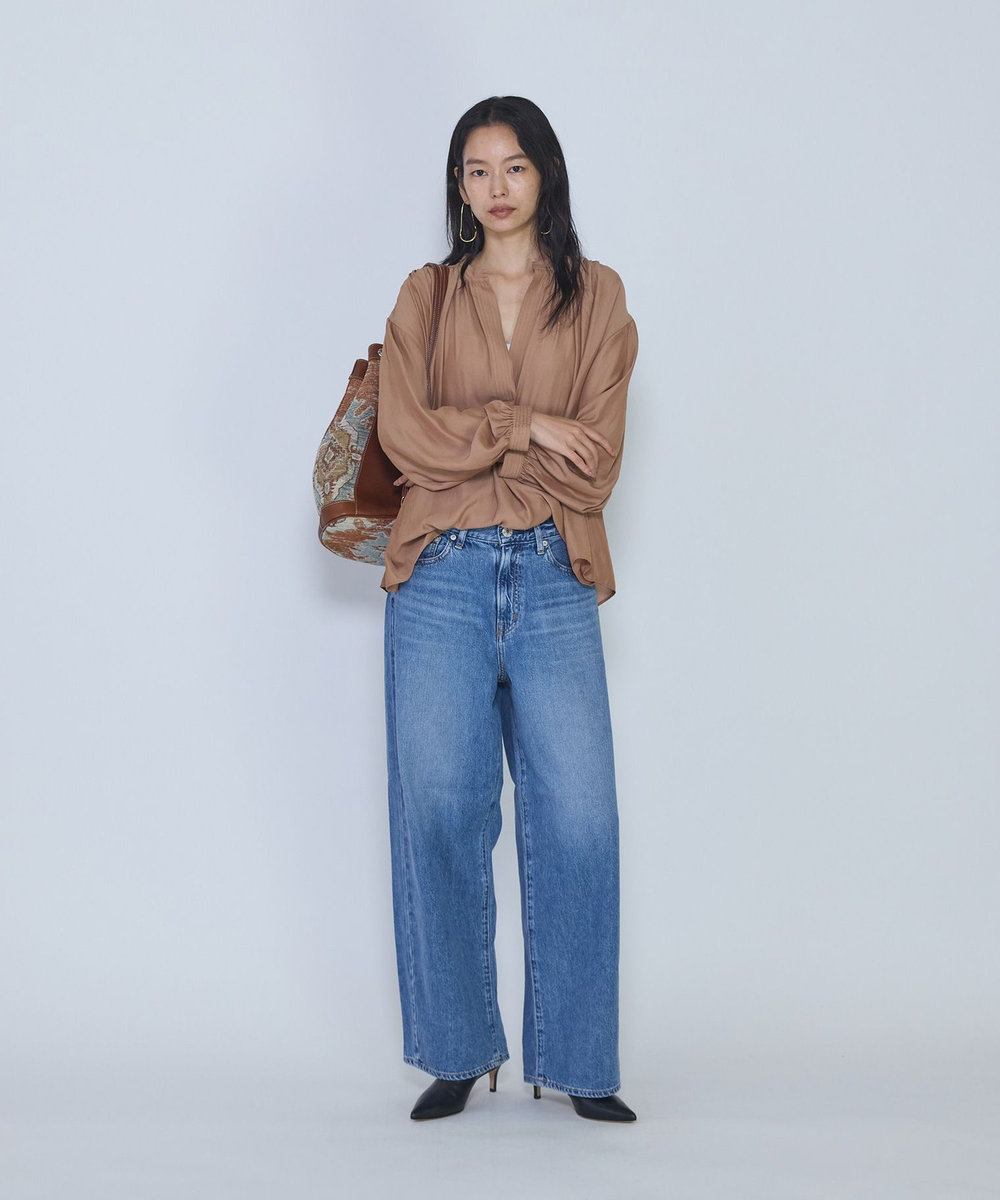 1er Arrondissement ギャザースキッパーブラウス キャメル