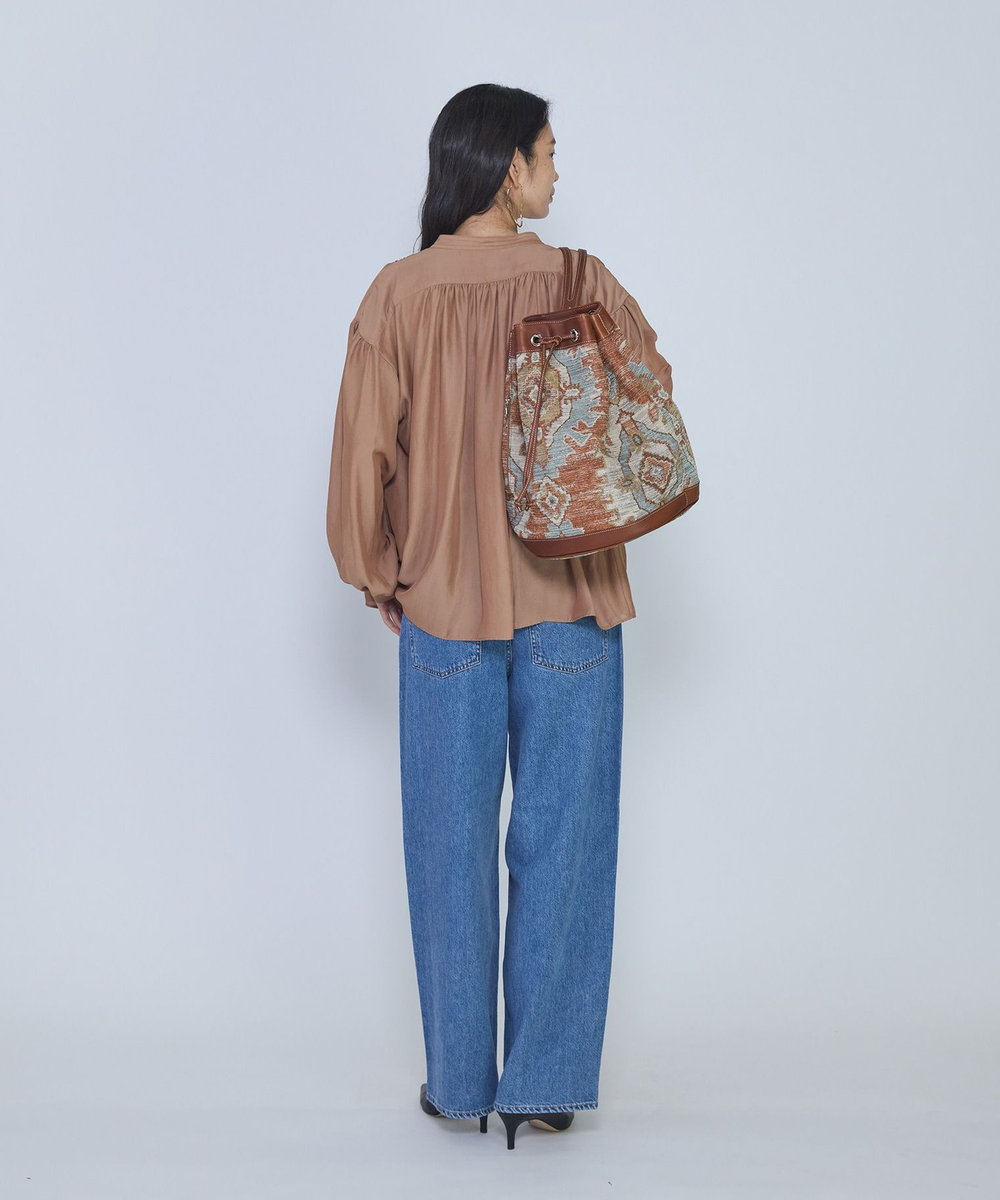 1er Arrondissement ギャザースキッパーブラウス キャメル