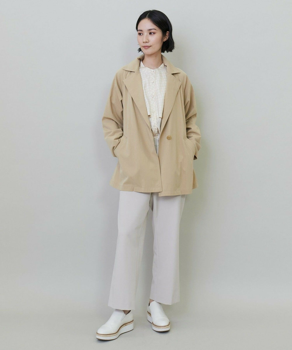 L'EQUIPE コットンナイロンベネシャンハーフコート ベージュ