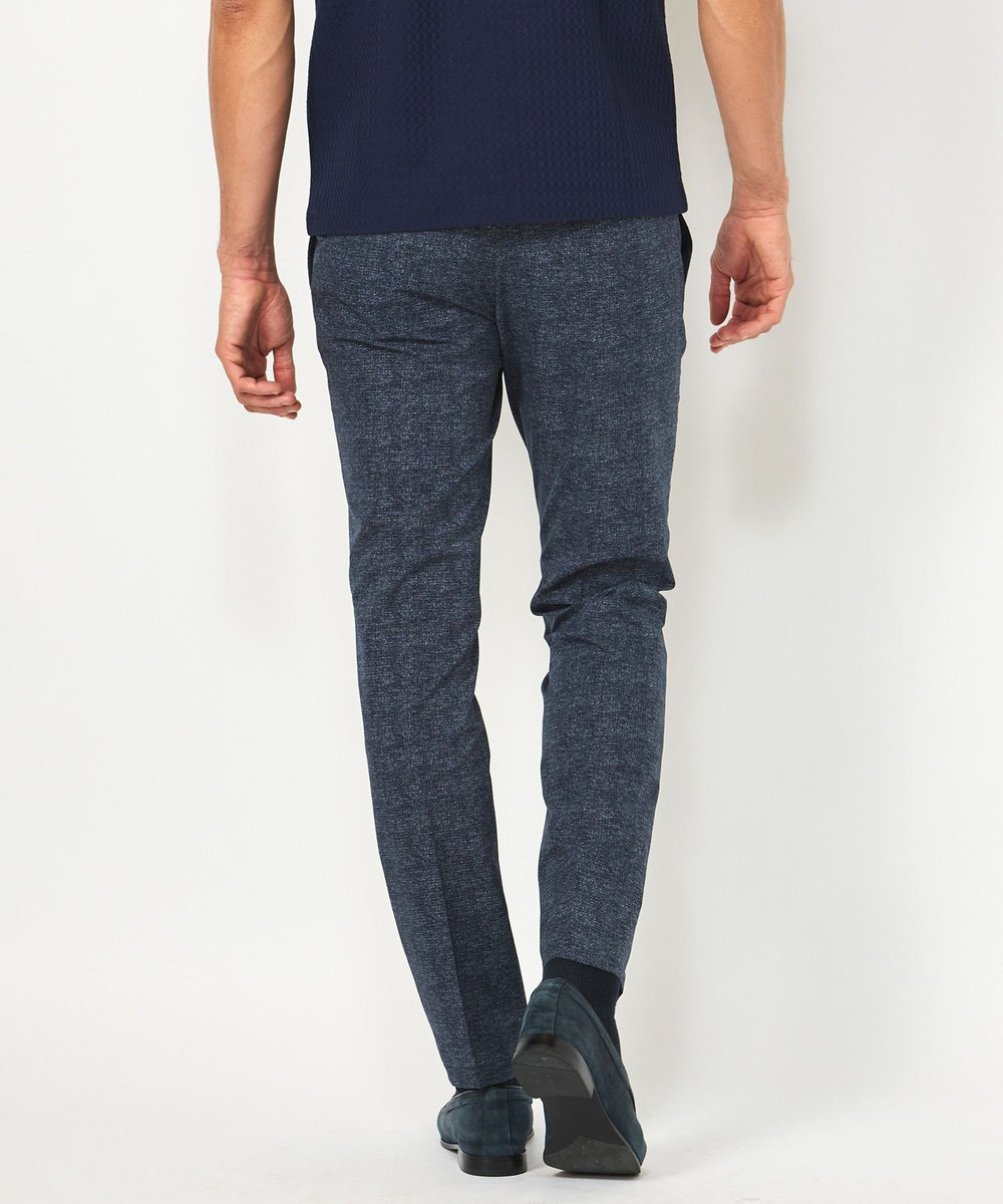 MEN'S BIGI 【ACTIVE TAILOR】COOL DOTSメランジプリントスラックス<セットアップ対応> ネイビー