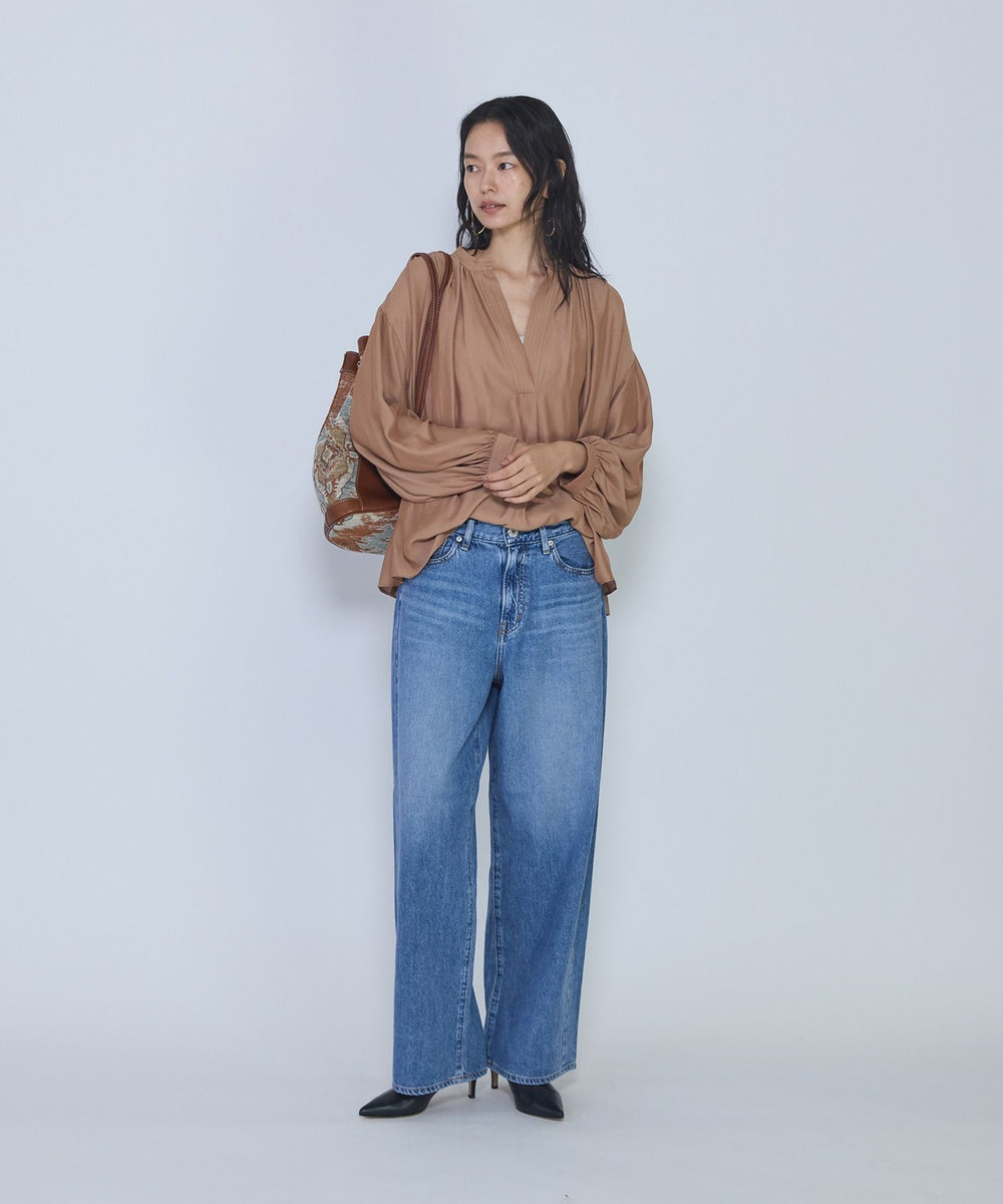 1er Arrondissement ギャザースキッパーブラウス キャメル