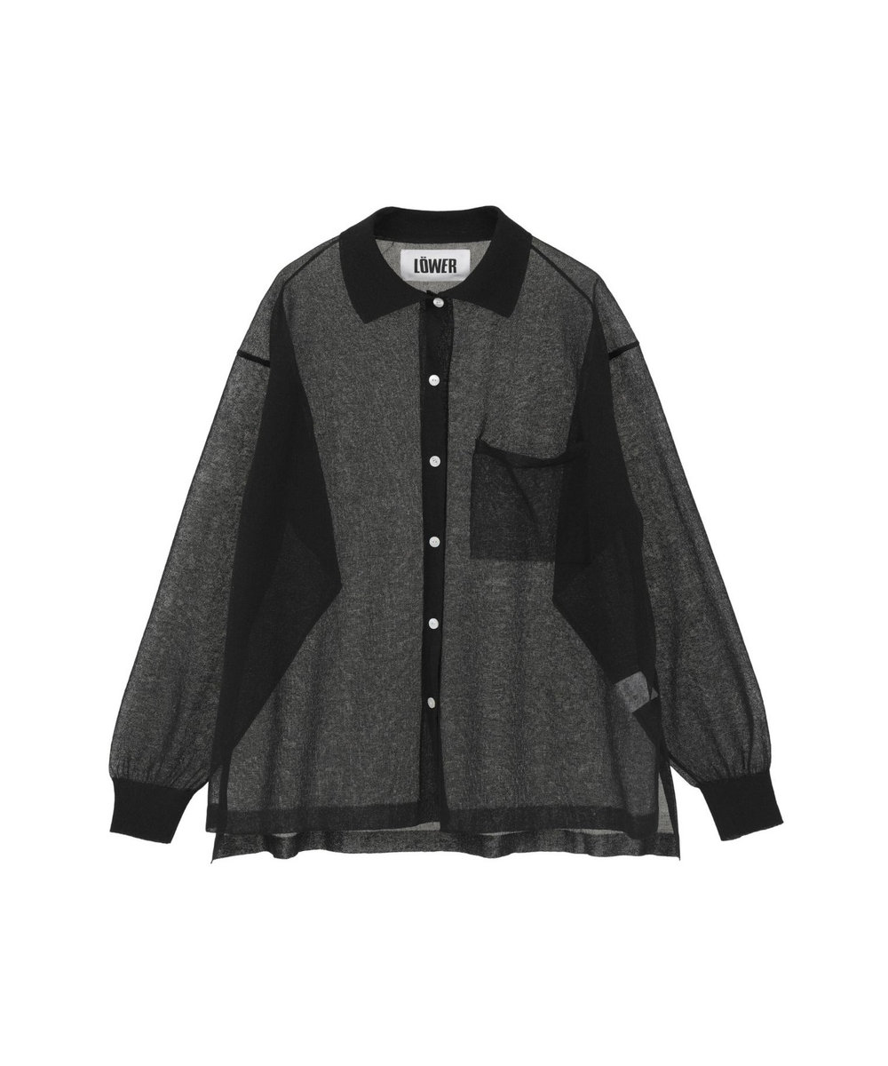 1er Arrondissement ＜LOWER（ローヴァー）＞18シアーボタンシャツ ブラック