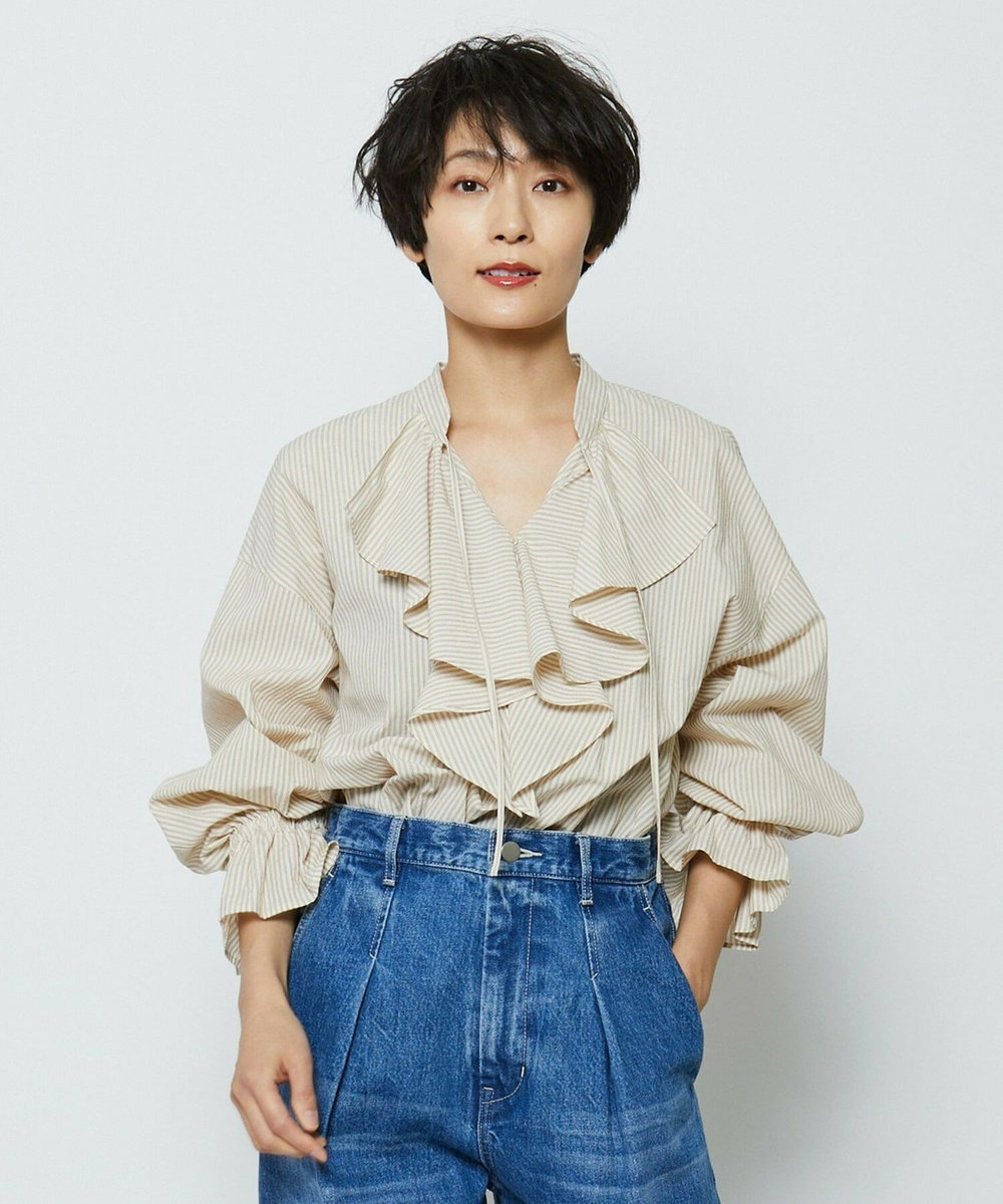 feerique feerique コードボイルラッセルブラウス ベージュ