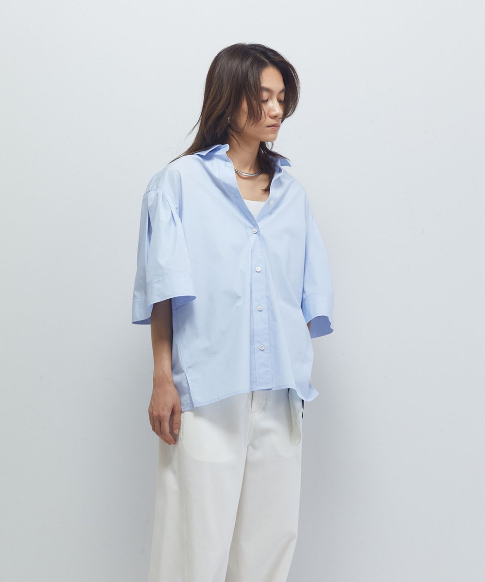 1er Arrondissement フォルムスリーブシャツ サックスブルー