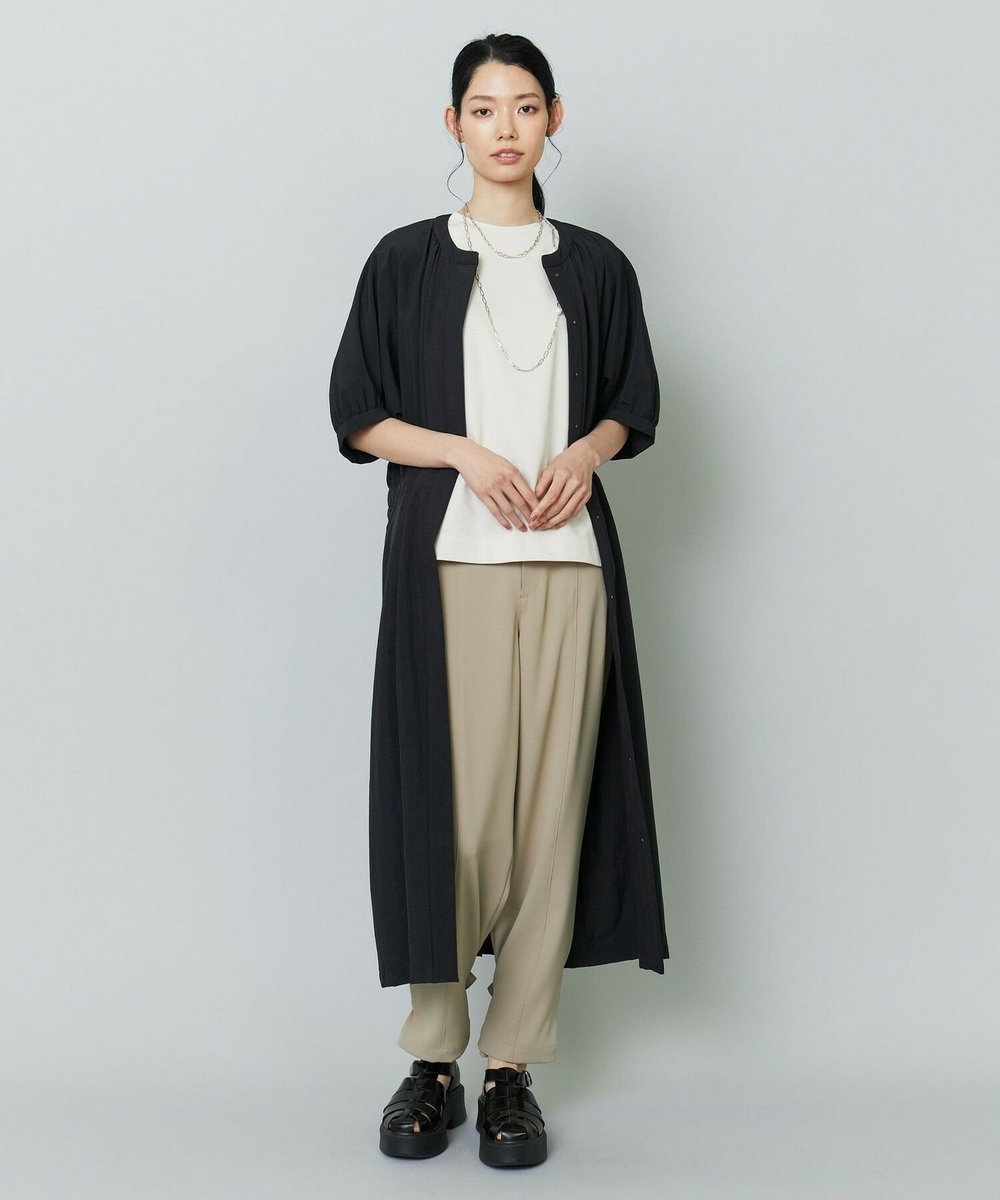 L'EQUIPE リサイクルポリエステルツイルパンツ ベージュ