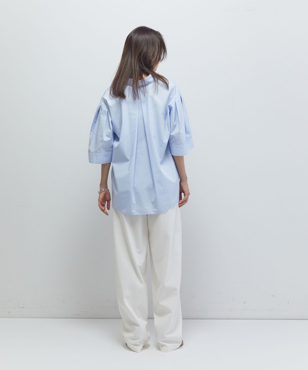 1er Arrondissement フォルムスリーブシャツ サックスブルー