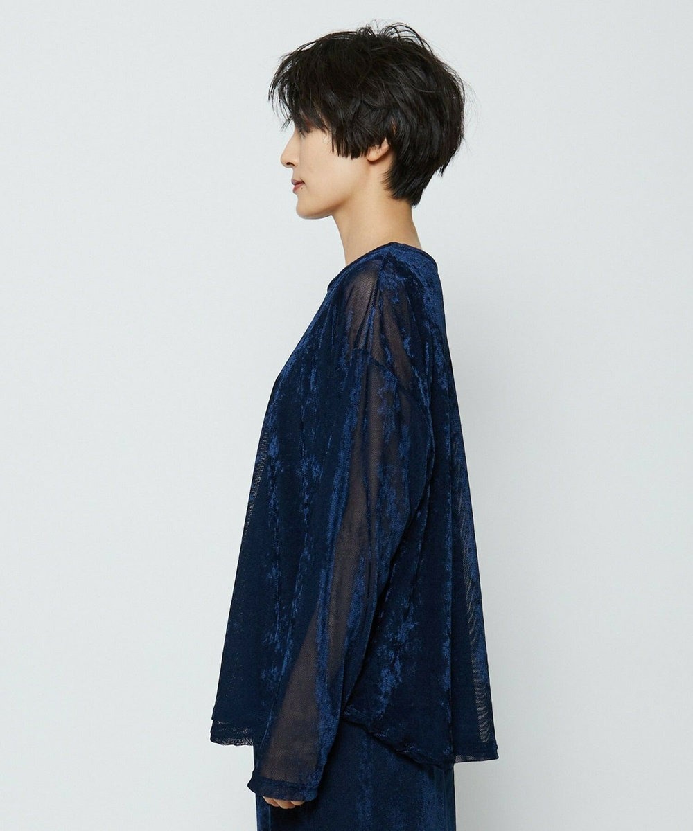 feerique feerique ベロアチュールプルオーバー ネイビー