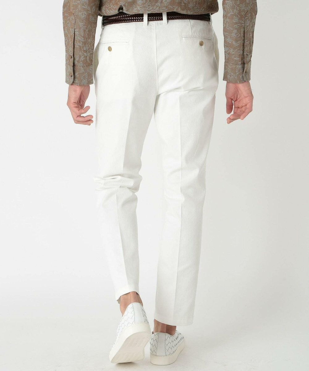 MEN'S BIGI ストレッチツイルテーパードパンツ ホワイト