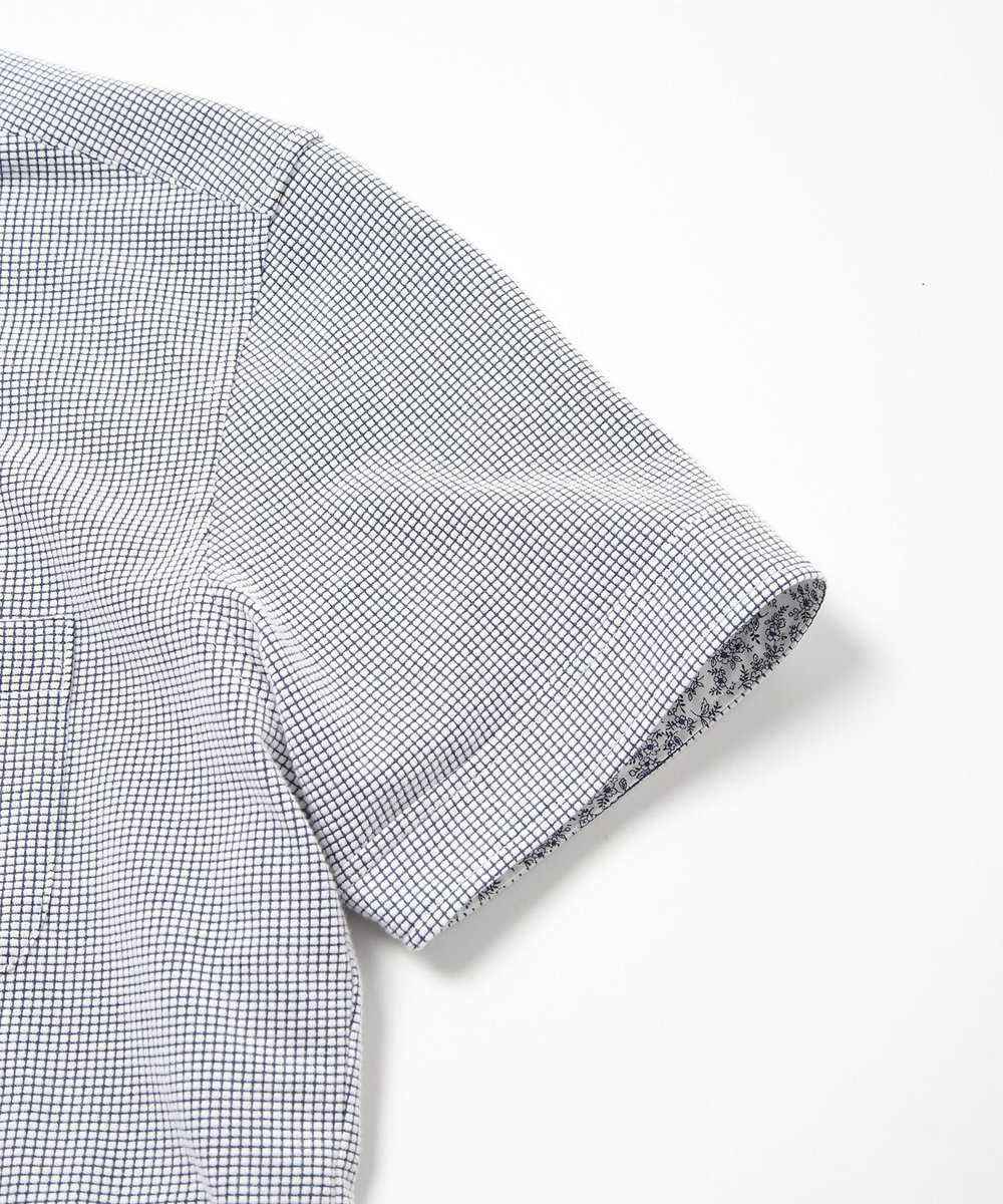 MEN'S BIGI 【ACTIVE TAILOR】吸水速乾ミニワッフルワンピースカラー半袖シャツ ブルー系その他