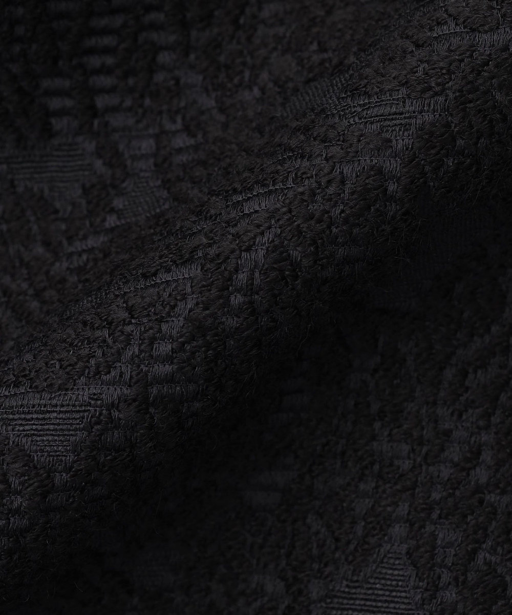 ADIEU TRISTESSE ジャカードノーカラージャケット ブラック