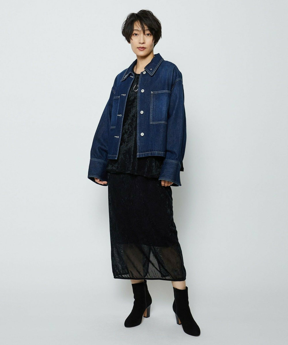 feerique feerique ベロアチュールプルオーバー ネイビー