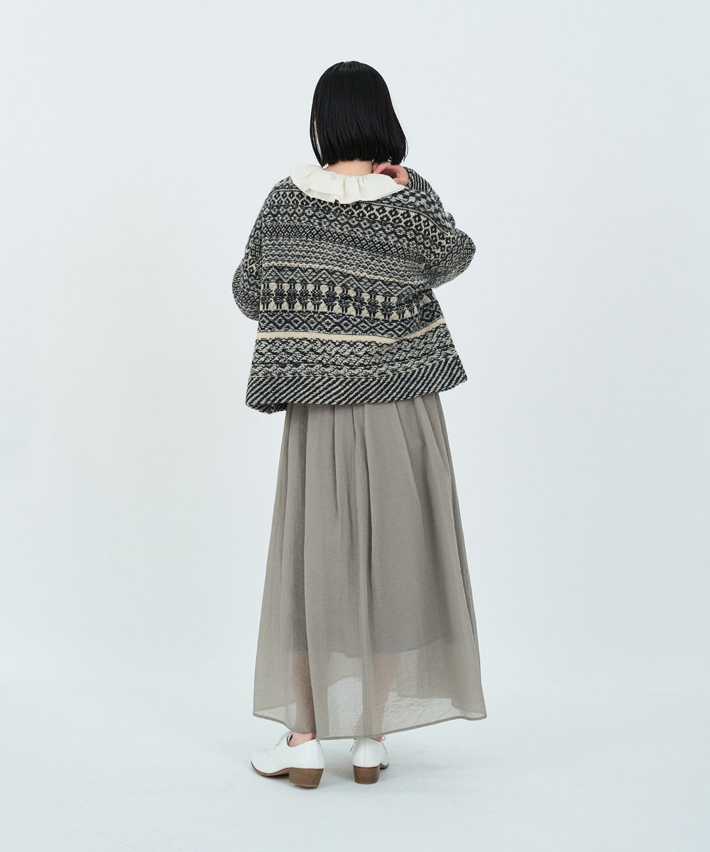 LOISIR 【2WAY】ウールシングルジャカードカーディガン キナリ