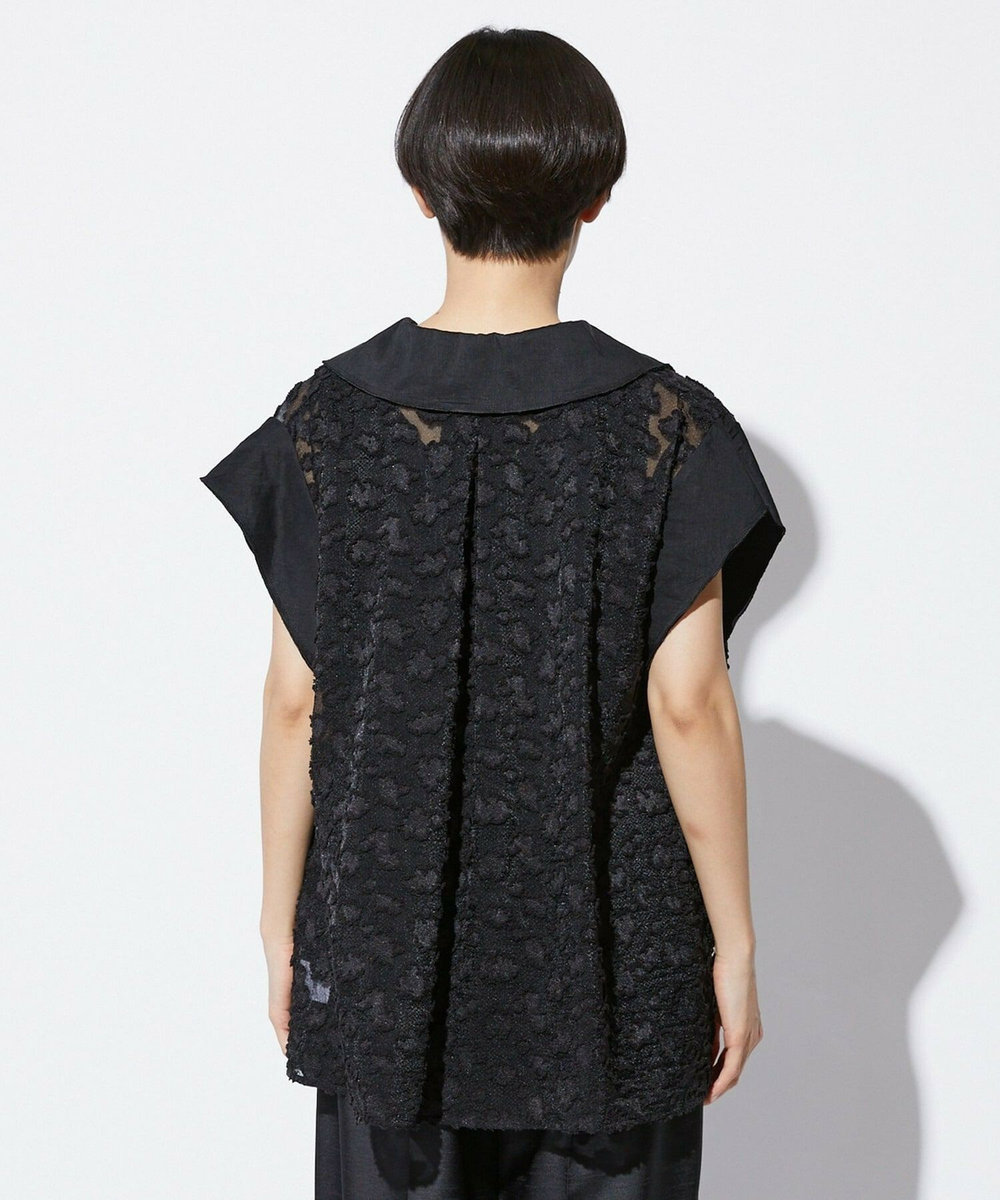 MOGA Collection MOGA Collection　フラワーカットジャガードブラウス ブラック