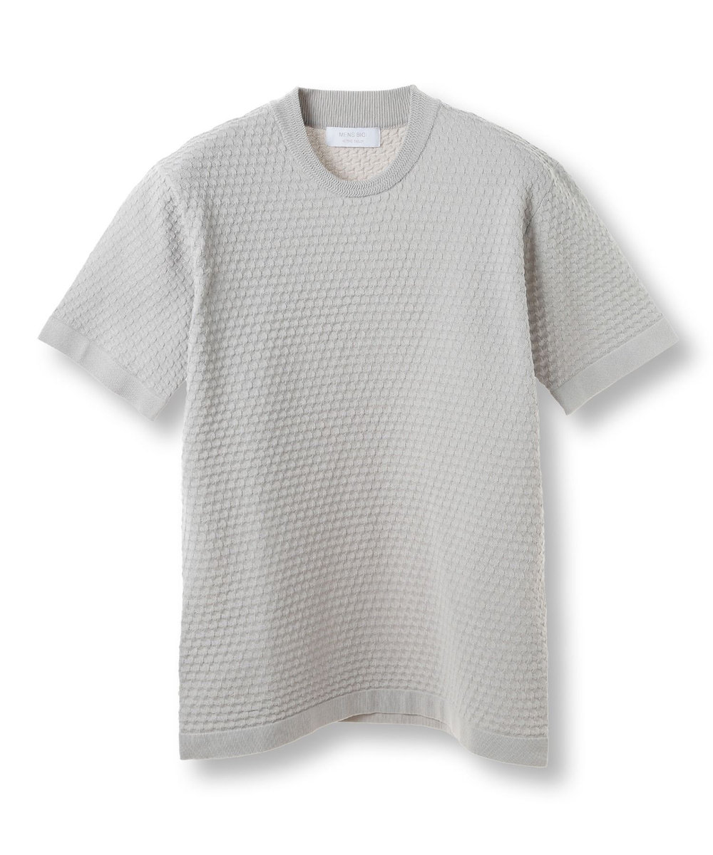 MEN'S BIGI ブリスターニットジャカードカットソー グレー