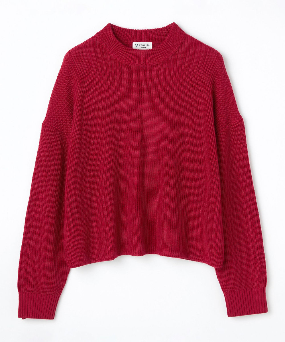L'EQUIPE GREEN ECOキュプラウールクロップドプルオーバー レッド