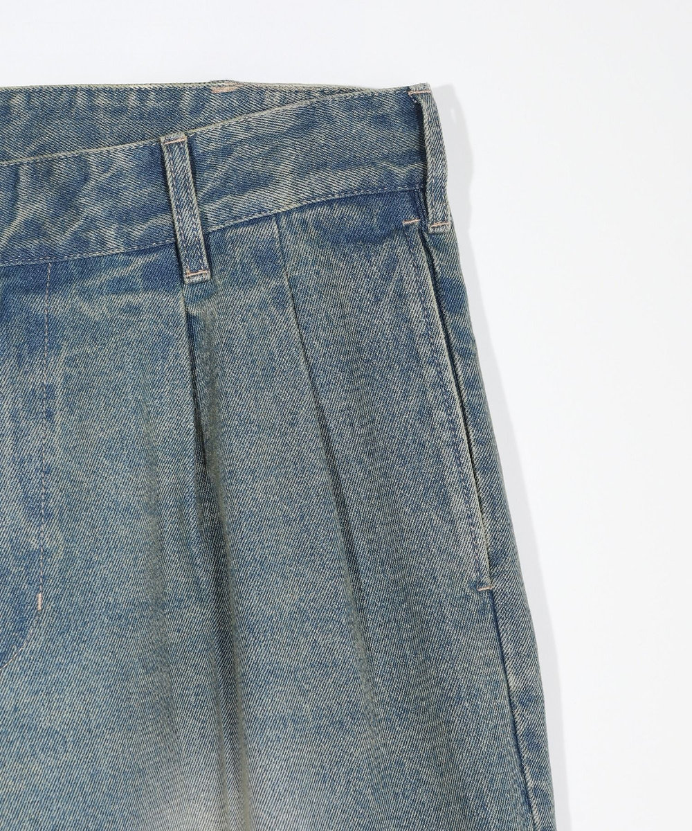 MEN'S BIGI セミワイドデニムタックパンツ ブルー
