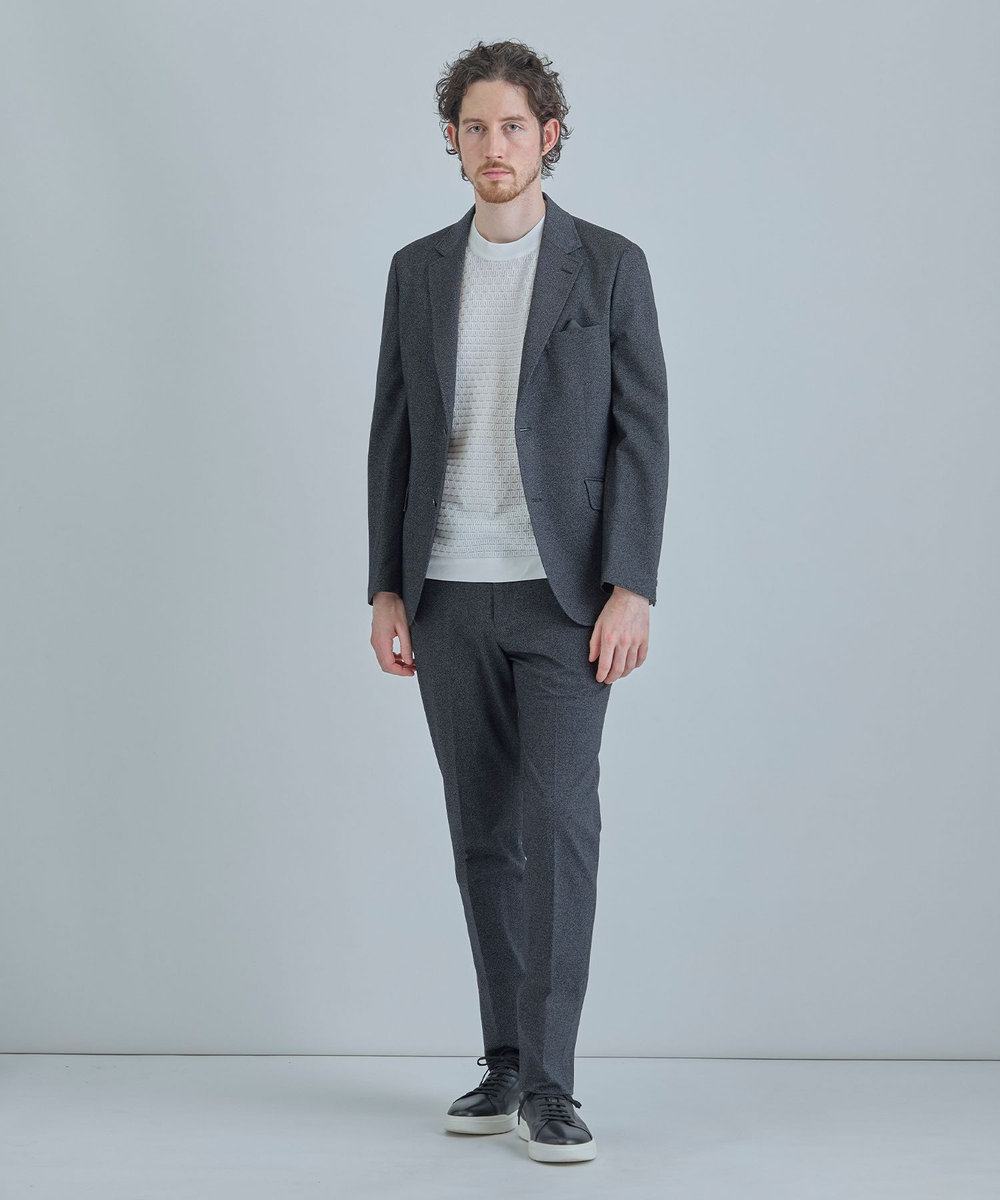 MEN'S BIGI 【ACTIVE TAILOR/アクティブテイラー】ハイゲージツイル ジャージパンツ＜防シワ性＞＜ストレッチ＞ ブラック