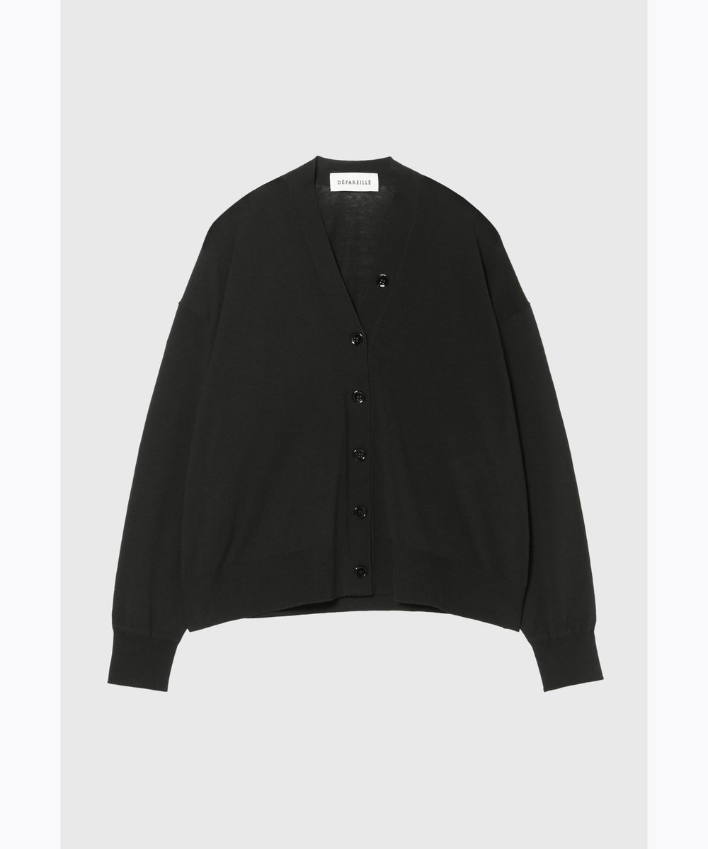 DÉPAREILLÉ COTTON V NECK CARDIGAN / コットンVネックカーディガン ブラック