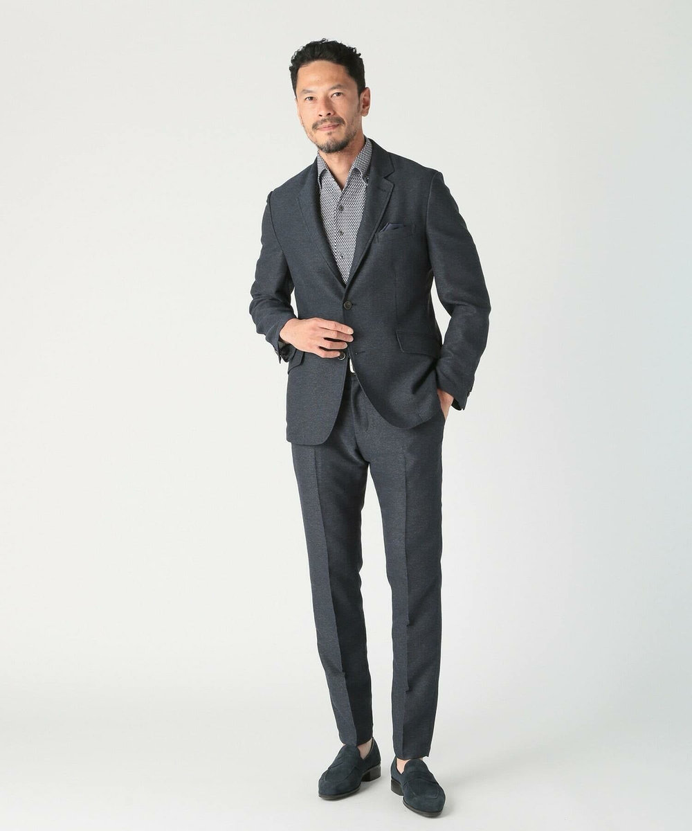 MEN'S BIGI 【ACTIVE TAILOR/アクティブテイラー】カラミメッシュストレッチパンツ<ストレッチ><通気性> ネイビー
