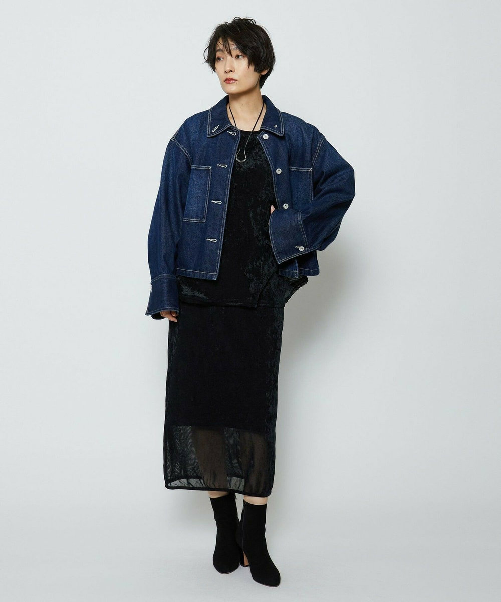 feerique feerique ベロアチュールプルオーバー ネイビー
