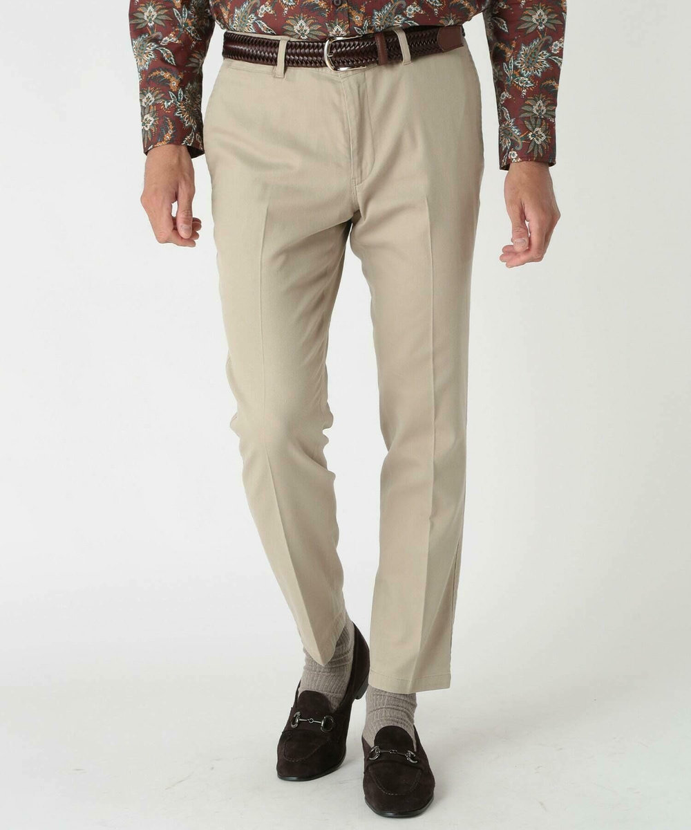 MEN'S BIGI ストレッチツイルテーパードパンツ ベージュ