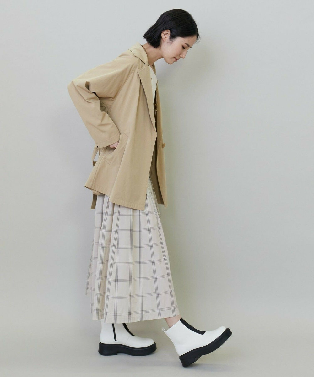 L'EQUIPE コットンナイロンベネシャンハーフコート ベージュ