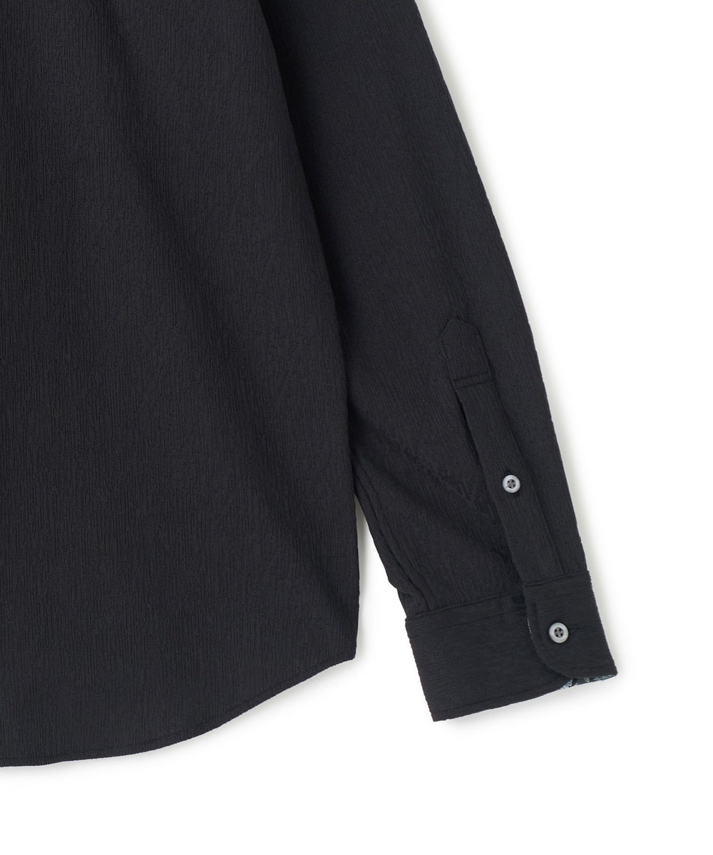 MEN'S BIGI トリコットジャージ ジャガードシャツ ブラック