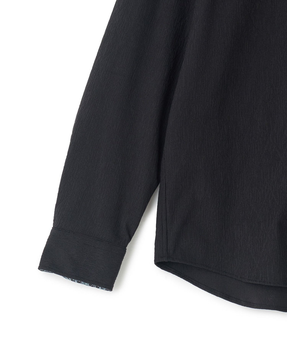 MEN'S BIGI トリコットジャージ ジャガードシャツ ブラック