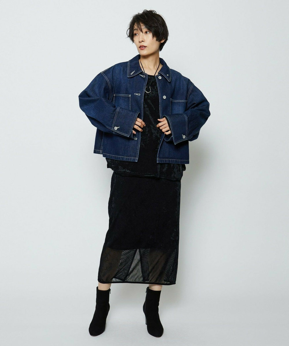 feerique feerique ベロアチュールプルオーバー ネイビー
