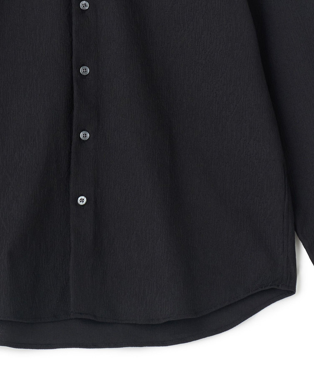 MEN'S BIGI トリコットジャージ ジャガードシャツ ブラック