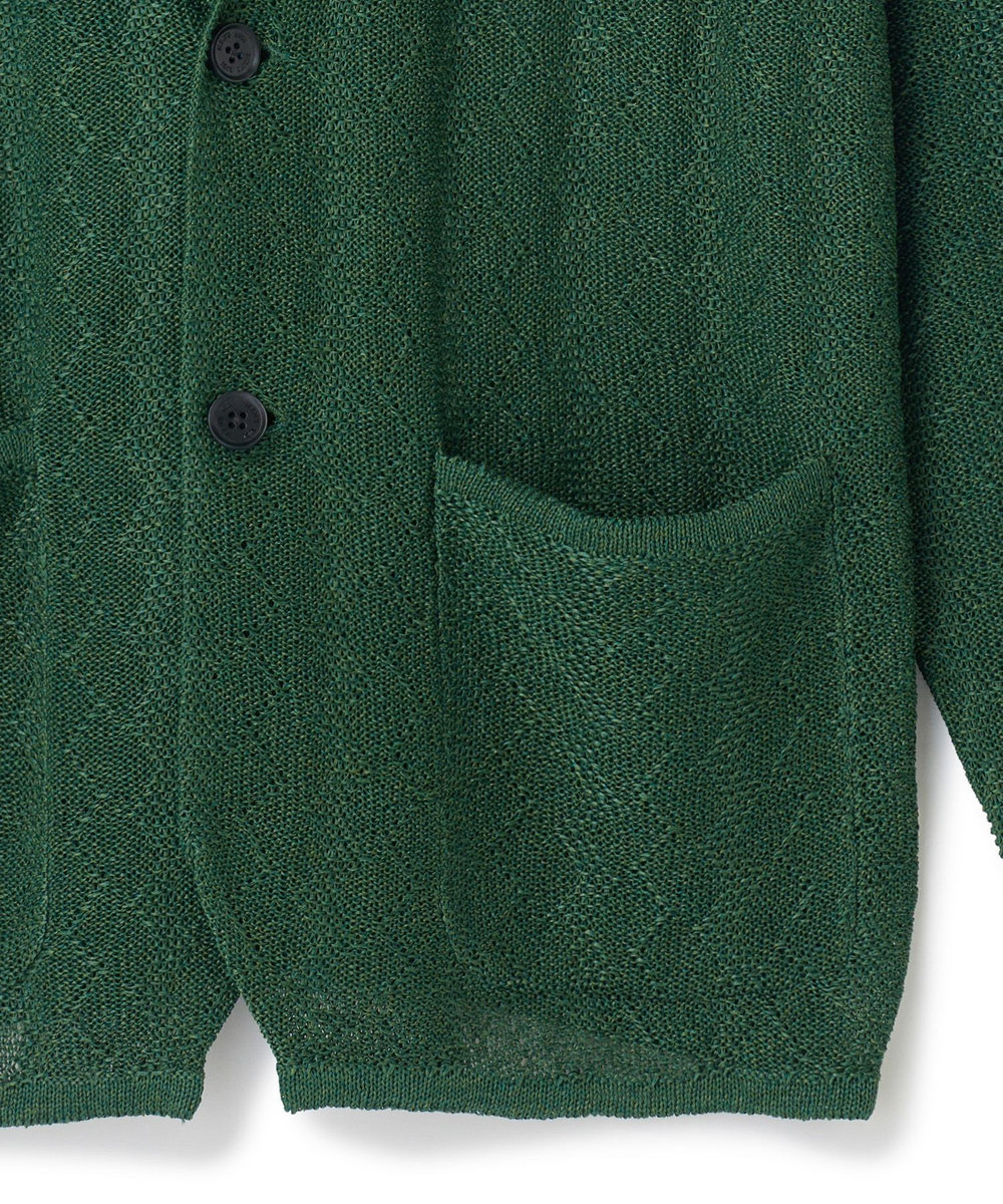 MEN'S BIGI 変形アーガイルシアーニットジャケット グリーン
