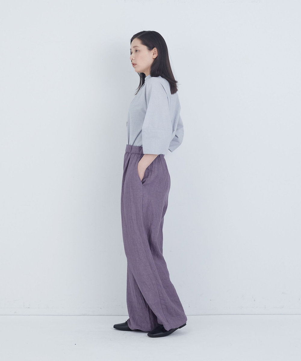 ADIEU TRISTESSE リネンワンタックストレートパンツ パープル