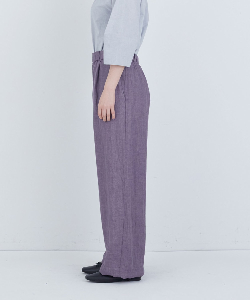 ADIEU TRISTESSE リネンワンタックストレートパンツ パープル